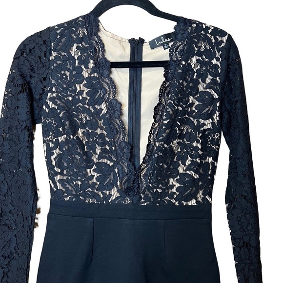 Lulu's Swooner or Later Black Long Sleeve Lace Dress Size S - Picture 3 of 5